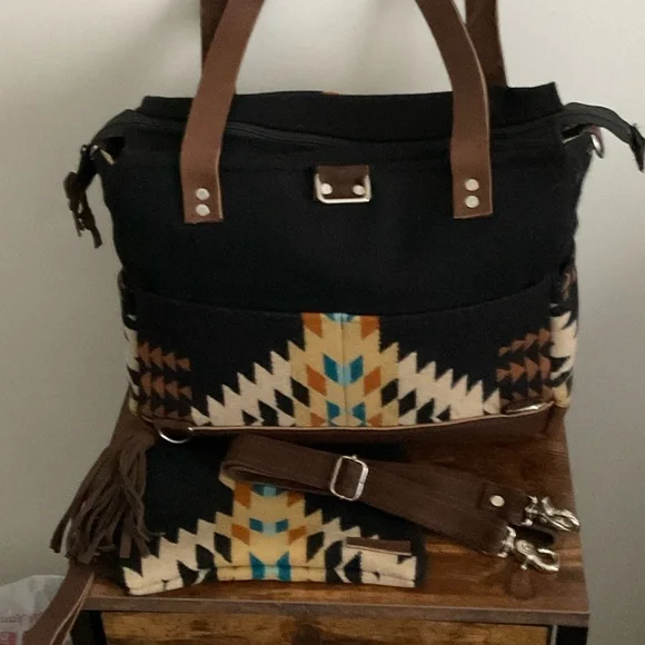 Brown and Black Patterned Tote Bag, Mercy Grey Designs - Picture 2 of 8